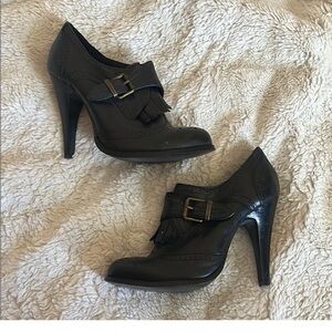 ALDO Black Buckled Ankle Heeled Shoes